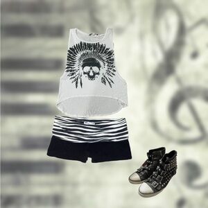 Toska woman’s White and Black Graphic Tank Top
